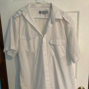 C & A button up shirt short sleeves white